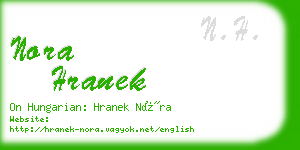 nora hranek business card